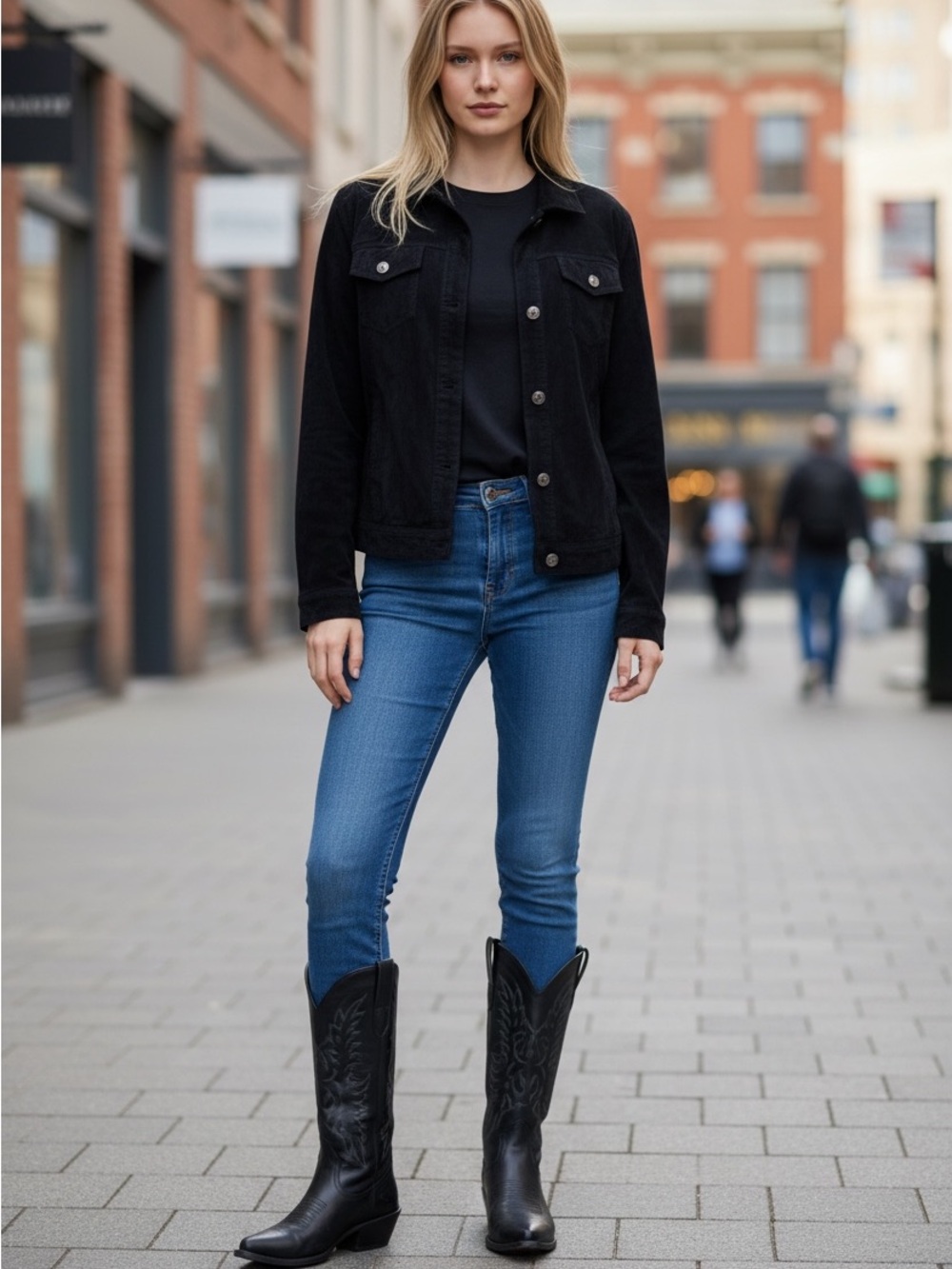 ARIAT BUTTON FRONT BLACK DENIM TENCEL POCKET SHIRT EAGLE BUTTONS MEDIUM FABULOUS
